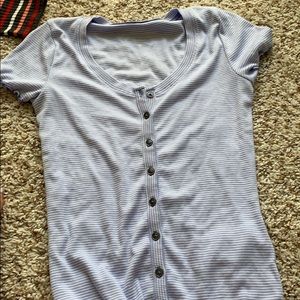 blue striped shirt